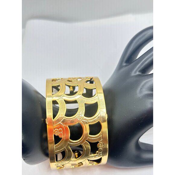 Brighton Christo Wide cuff TOKYO GOLD Bangle Bracelet  NWT $58 - Picture 4 of 10